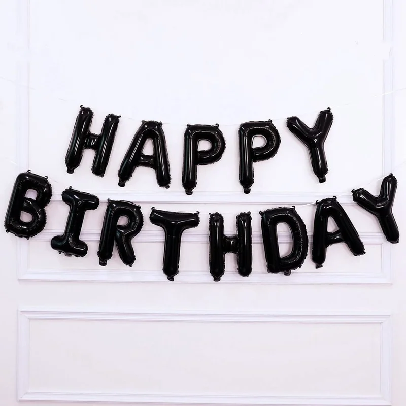 بكمك Age Foil Black Decoration Birthday Decoration Set, Black Birthday Party Set Ornament