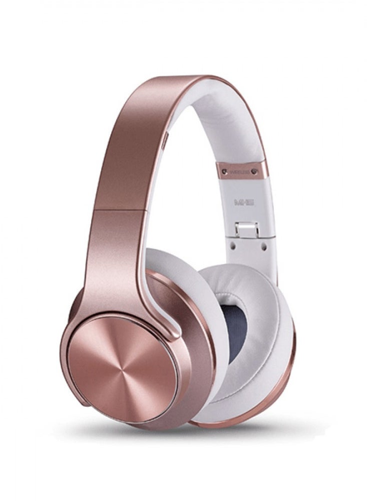Wireless Bluetooth Headset with 2-in-1 Speaker Allows Taking Calls On The Go And Long Lasting Battery In An Elegant Design Over The Ear by Bastec Series 6 - Pink