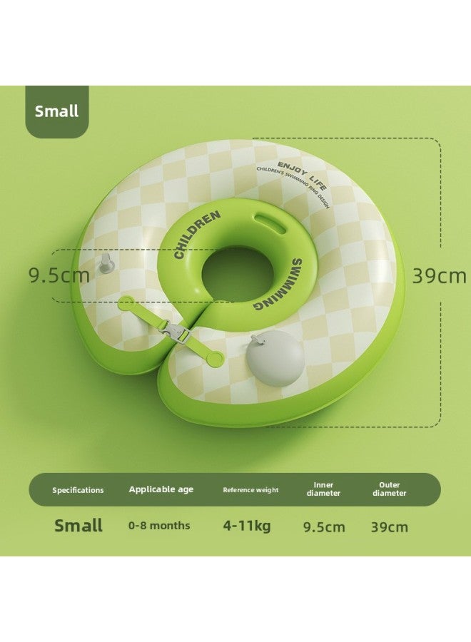 Generic Children's Swimming Ring Thickened Wear-resistant Household Swimming Products Press Inflatable Baby Swimming Ring Products Direct Sales-Inside Diameter After Inflation:Small Chunri Green Neck Ring 9.5 - Image 1
