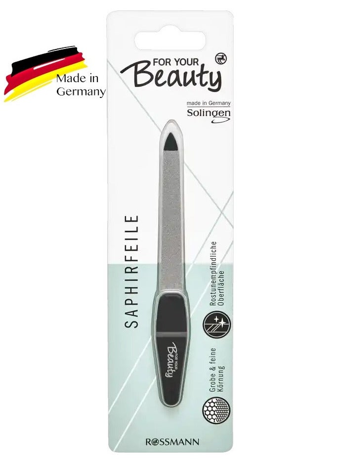ROSSMANN German Brand, Premium Sapphire Nail File 13 cm - Rust-Resistant, Dual-Sided Coarse & Fine Surface for Professional Nail Care | Made in Germany | Eco-Friendly Recycled Packaging - Image 1