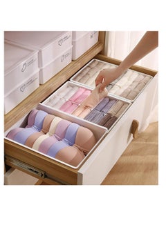 Generic Plastic Underwear Storage Organizer 3 Pack Drawer Organiser Wardrobe Clothes Storage Box for Underwear Socks Bras Panties Scarf and Small Things (White)  - Image 1