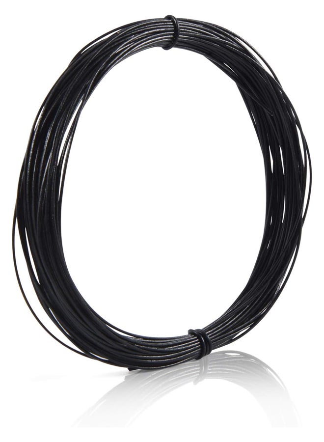 Natural Cowhide Leather Round Cord Rolls, 3 Rolls 15m x 1mm for Making Bracelets, Chains, Jewelry, Crafts, Necklace Cords, Black - Image 1