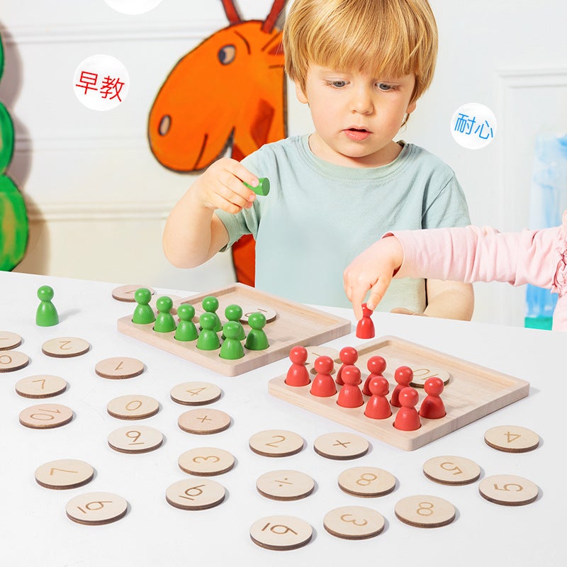 Children'S Number Sense Enlightenment Wooden Ten-Grid Array Teaching Aids Add And Subtract Game Stick Montessori Early Education Educational Toys - Image 3
