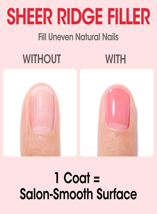 Gellen 4‑in‑1 Clear Nail Polish Base Coat Sheer Tinted Red, Ridge Filler, Nail Strengthener & Concealer, Calcium Formula Strengthens Nails, Natural Color Enhances Natural Look, No HEMA, Anti-yellowing - Image 4
