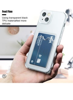 Generic Wallet Phone Case Slim Fit Card Slot Transparent Case Protective Soft Shockproof Case with Card Holder For Iphone 14 plus  - Image 2