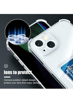 Generic Wallet Phone Case Slim Fit Card Slot Transparent Case Protective Soft Shockproof Case with Card Holder For Iphone 14 plus  - Image 4