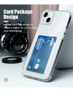 Generic Wallet Phone Case Slim Fit Card Slot Transparent Case Protective Soft Shockproof Case with Card Holder For Iphone 14 plus  - Image 5