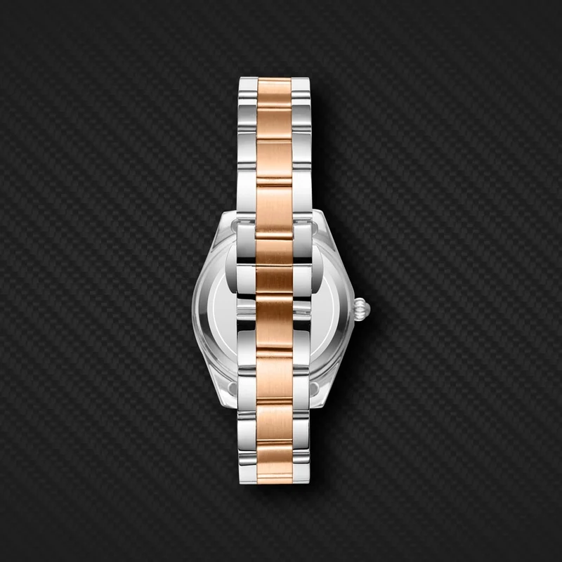 Kenneth Scott Mother Of Pearl Kenneth Scott Women's SL25 Movement Watch, Analog Display and Solid Stainless Steel Strap - K23543-RBKM, Two Tone Rose Gold for Women | Best Price UAE