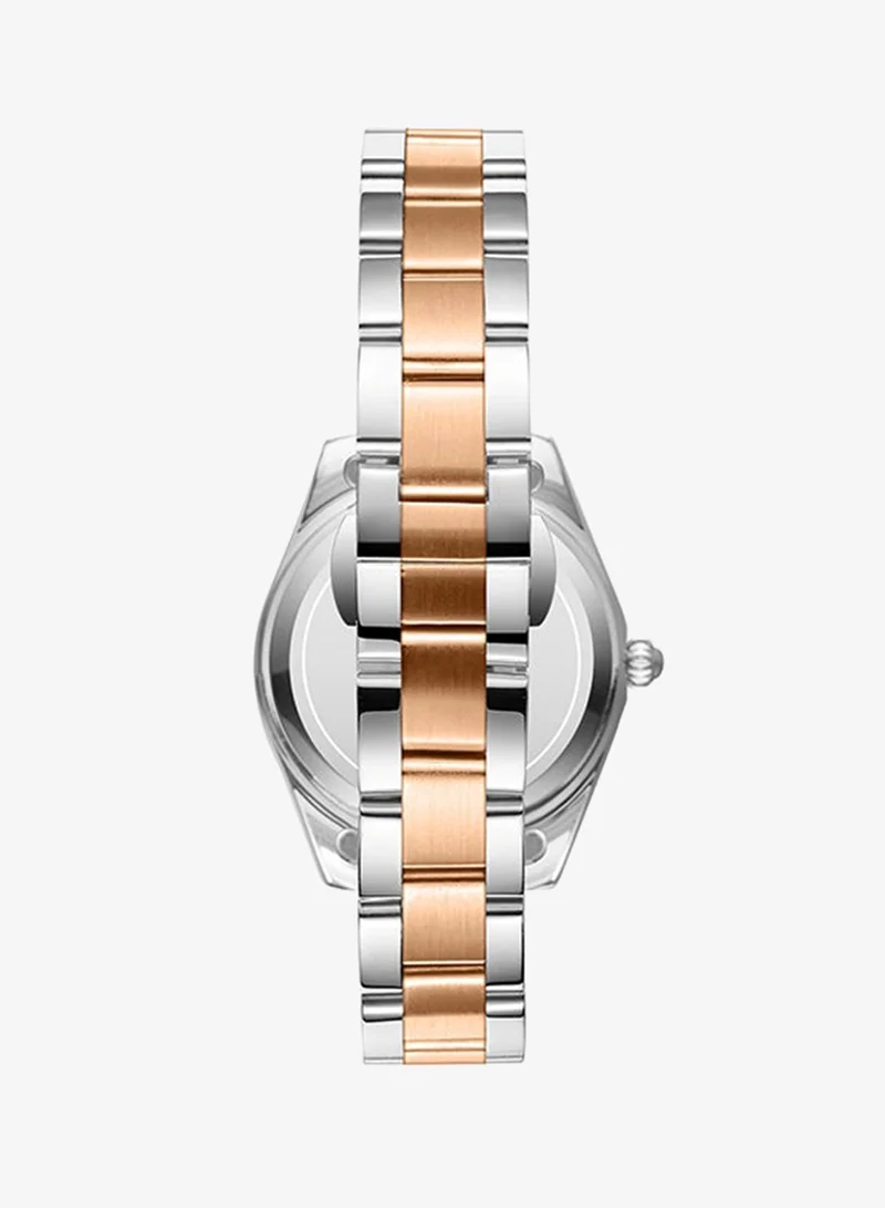 Kenneth Scott Mother Of Pearl Kenneth Scott Women's SL25 Movement Watch, Analog Display and Solid Stainless Steel Strap - K23543-RBKM, Two Tone Rose Gold for Women | Best Price UAE