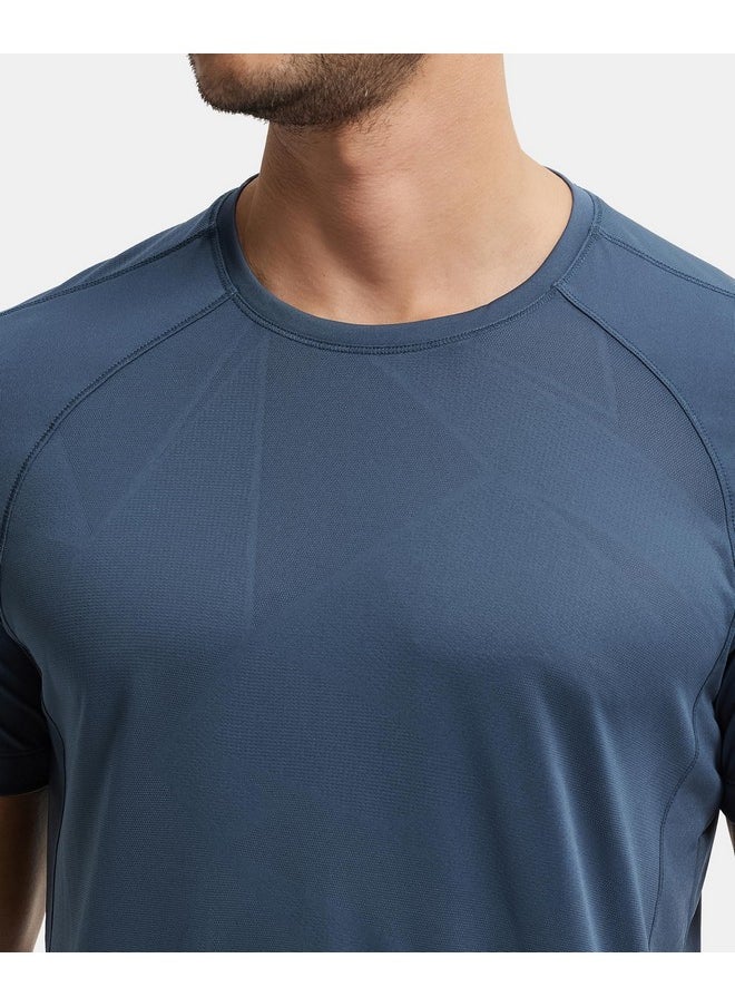 JOCKEY - Jockey MV15 Men's Microfiber Fabric Breathable Mesh Round Neck Half Sleeve T-Shirt with Stay Fresh Treatment_Mid Night Navy_M - Image 1