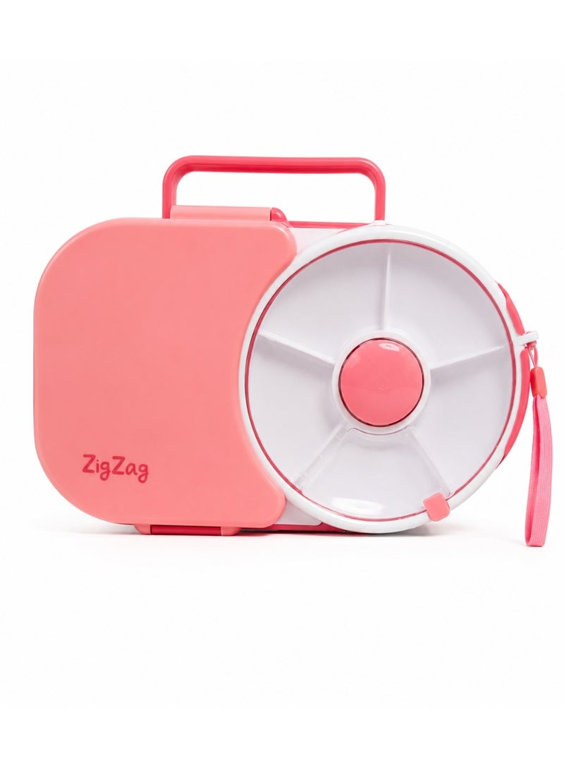 Zigzag Plastic Lunch Box pink