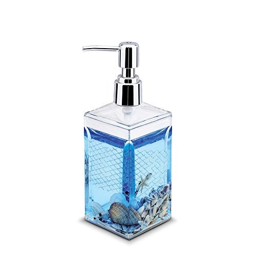 Freelance Eden Acrylic Bathroom Accessories Set of 4 - Blue - Liquid Handwash Soap Dispenser, Brush/Toothbrush Holder, Tumbler, Dish - Plastic Bathroom Set for Wash Basin - Stronger Than Ceramic - Image 2