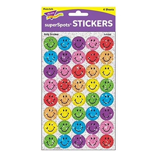 Trend Enterprises Trend Silly Smiles Sparkle superSpots Stickers, Classroom Incentives, 160 Count - Image 3