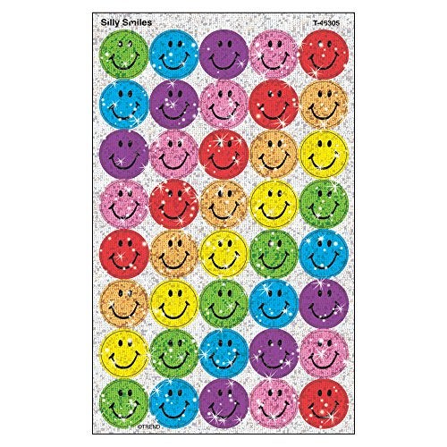 Trend Enterprises Trend Silly Smiles Sparkle superSpots Stickers, Classroom Incentives, 160 Count - Image 1