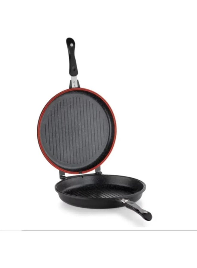 Tradeo 32cm Double Sided Grill Pan - Non Stick Die Cast Aluminum Flip Frying Pan for All Cooktops - Image 2