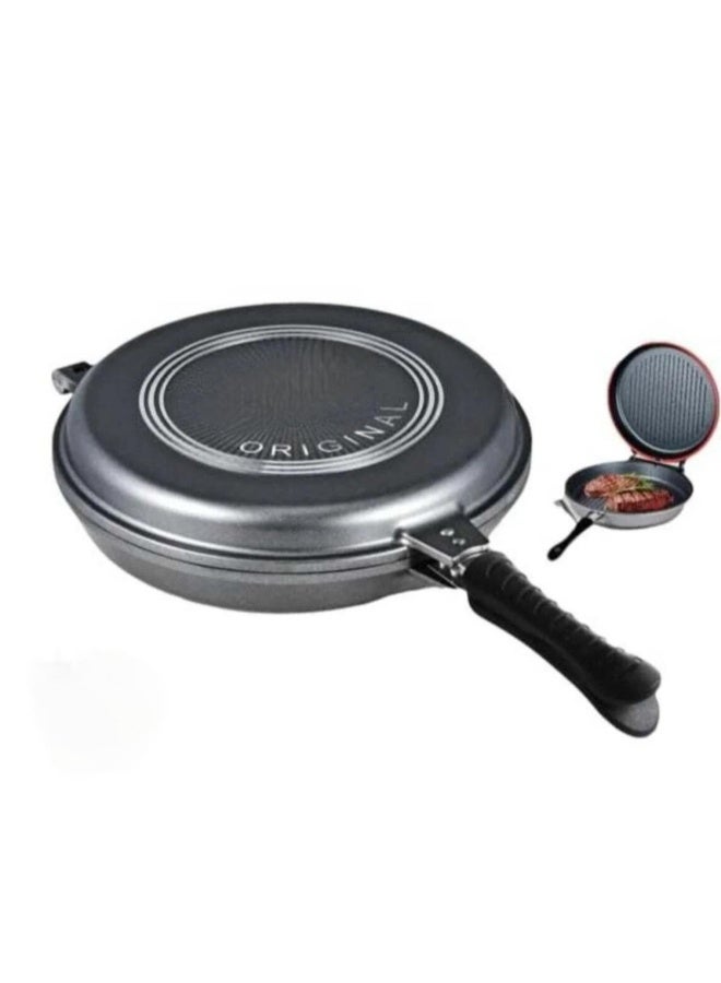 Tradeo 32cm Double Sided Grill Pan - Non Stick Die Cast Aluminum Flip Frying Pan for All Cooktops - Image 3