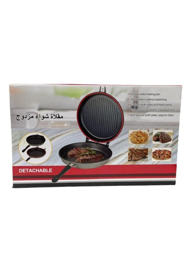 Tradeo 32cm Double Sided Grill Pan - Non Stick Die Cast Aluminum Flip Frying Pan for All Cooktops - Image 4