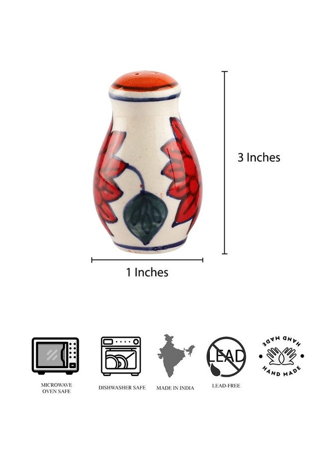 MIAH Decor Set of 2 White Red Ceramic Salt Pepper Shakers - Image 3