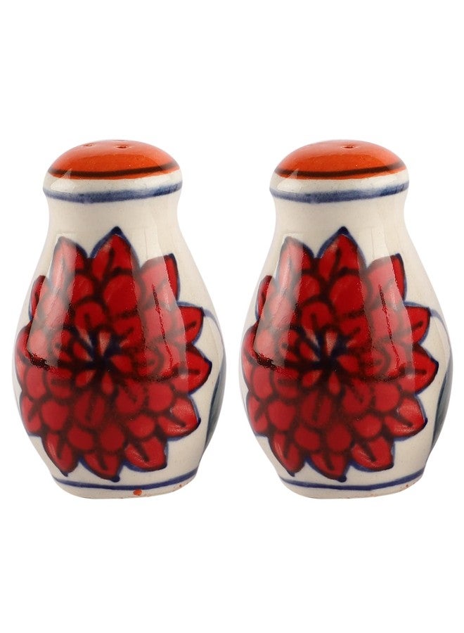 MIAH Decor Set of 2 White Red Ceramic Salt Pepper Shakers - Image 5