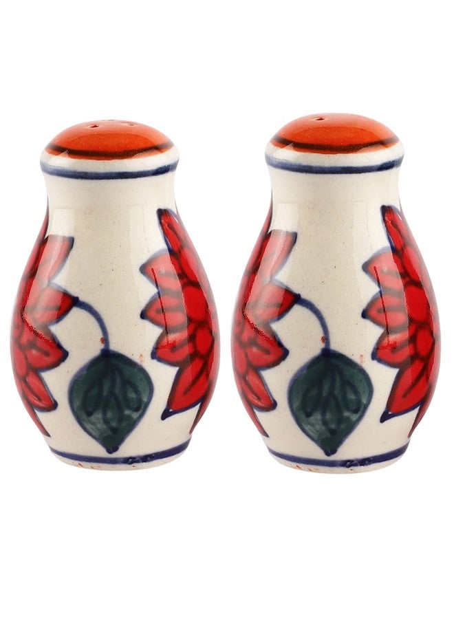 MIAH Decor Set of 2 White Red Ceramic Salt Pepper Shakers - Image 4