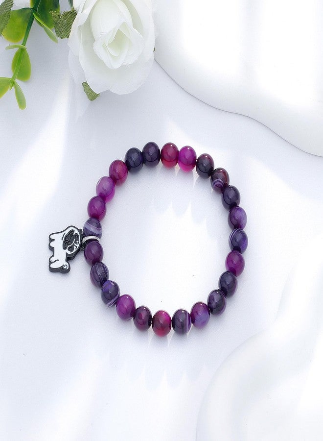 LIUANAN Pug Charm Amethyst Bracelet for Women Natural Amethyst Crystal Jewelry for Animal Lovers Inspirational Birthday Gift for Daughter Niece Friend Dog Lover Faith Bracelet (Pug Bracelet) - Image 4