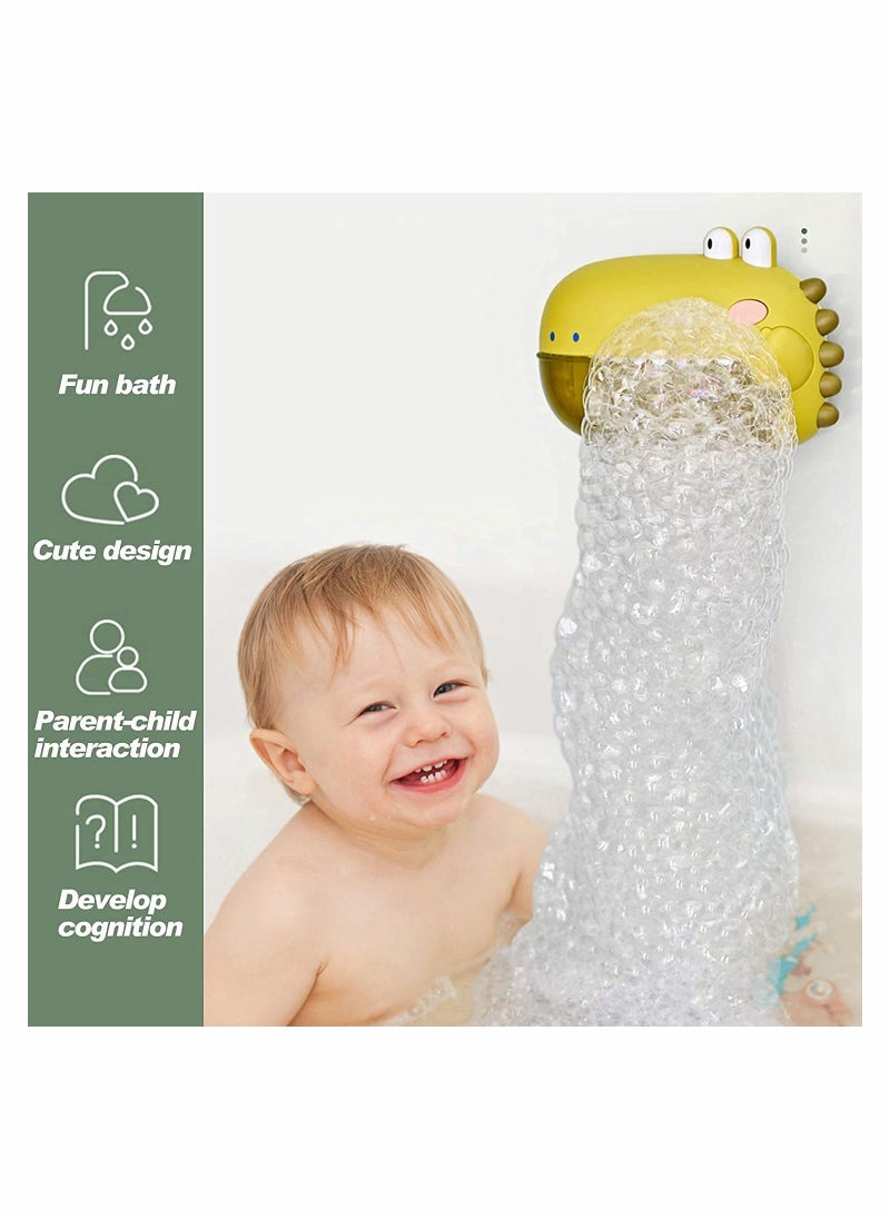 SYOSI - Bubble Bath Toy Bath Toys Automatically Spit Bubbles Baby Bath Toys Baby Bubble Machine for Tub and Plays 12 Childrens Songs Dinosaur Bathtub Toys Bubble Maker, Green - Image 1