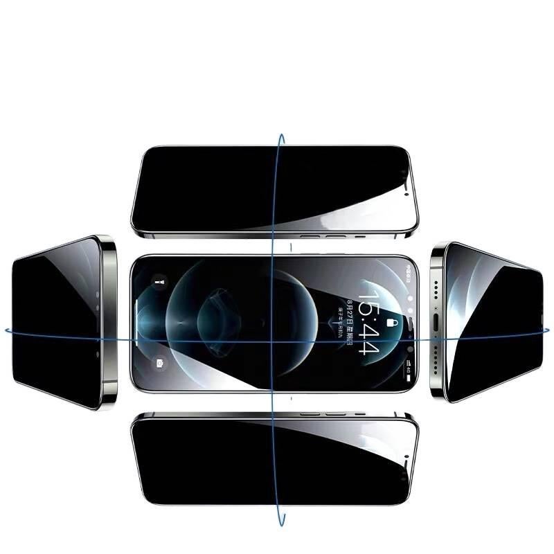 غطاء هاتف بGlass باللون شفاف لـ iPhone 15 / 15 Plus / 15 Pro / 15 Pro Max مع خصوصية 360 درجة ومضاد للتجسس مع تغطية كاملة للشاشة مع مضاد لبصمات الأصابع للحمل اليومي - Image 3