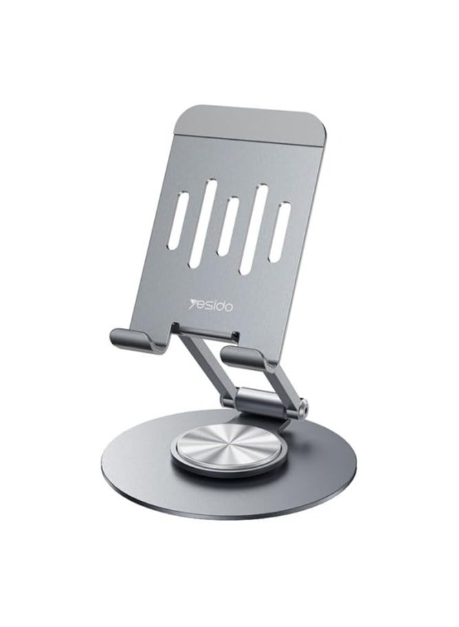 حامل موبايل مكتبيC299 قابل للطي بزاوية دوران 360 درجة – تصميم أنيق وقوي لتثبيت الهاتف بثبات على الطاولة – قابل لتعديل الارتفاع والميل لراحة مثالية أثناء المشاهدة أو العمل - Image 1