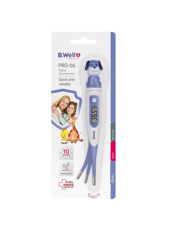 B.Well ترمومتر رقمي قياسي برو-06 برأس مرن مقاوم للماء سيلسيوس وفهرنهايت للجرو - Image 1
