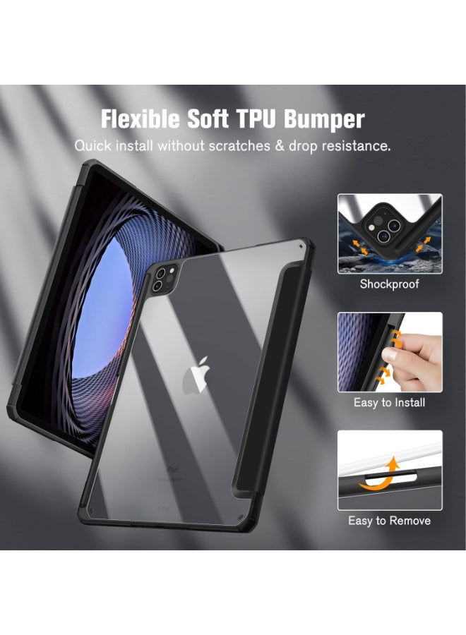 Case for iPad Pro 11 Case 2022/ 2021 /air4/air5 10.9 "/ ipad air6/air7 11" with Pencil Holder Premium Protective Case Cover with Soft TPU Back and Auto Sleep/Wake Feature for iPad Pro 11 comaptiple with (A2228 / A2231 / A2068 / A2230)  , Black - Image 5