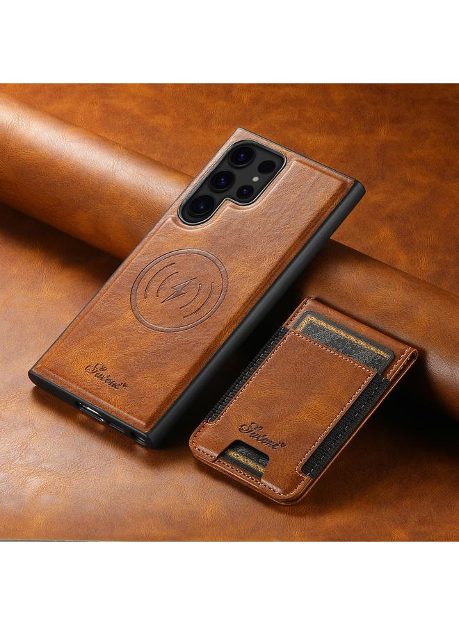 Suteni Case For Samsung Galaxy S24 Ultra 5G H17 Oil Eax Leather MagSafe Detachable Wallet Phone Case - Image 2