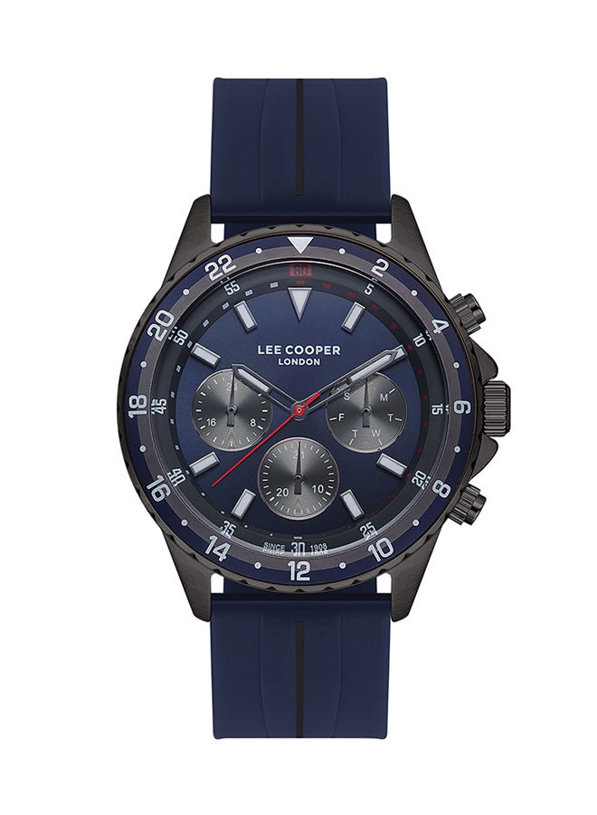 لي كوبر ساعة لي كوبر للرجال بحركة كوارتز وشاشة متعددة الوظائف وسوار سيليكون - .، أزرق داكن - Image 1