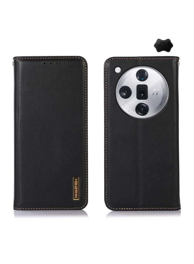 اس-توب جراب هاتف OPPO Find X7 من KHAZNEH مصنوع من جلد البقر بطبقة علوية من جلد النابا - Image 1