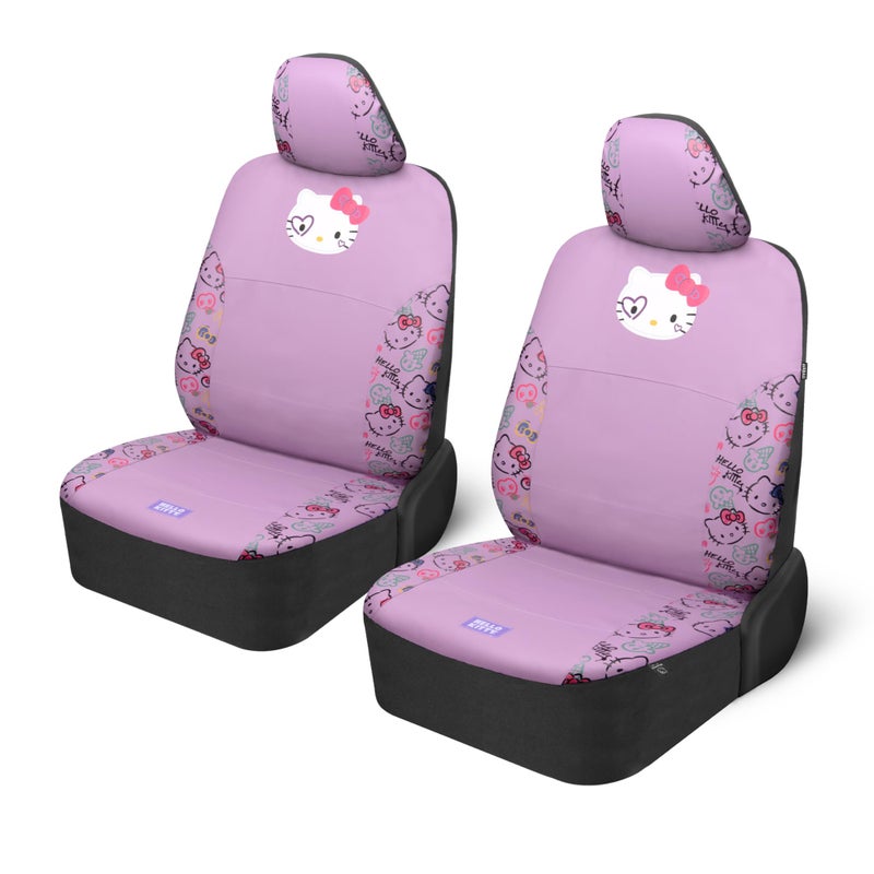 Carbella Hello Kitty Car Seat Covers - Cute Purple Seat Covers, Car Accessories Gift Hello Kitty Accessories 2pc Lavender Car Seat Covers - Image 1