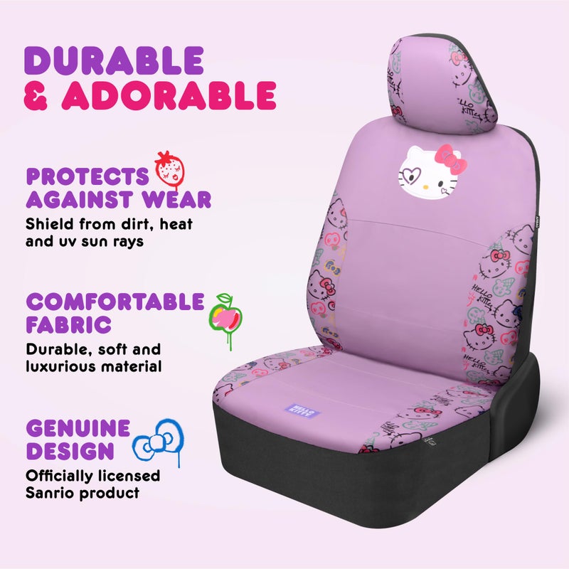 Carbella Hello Kitty Car Seat Covers - Cute Purple Seat Covers, Car Accessories Gift Hello Kitty Accessories 2pc Lavender Car Seat Covers - Image 3