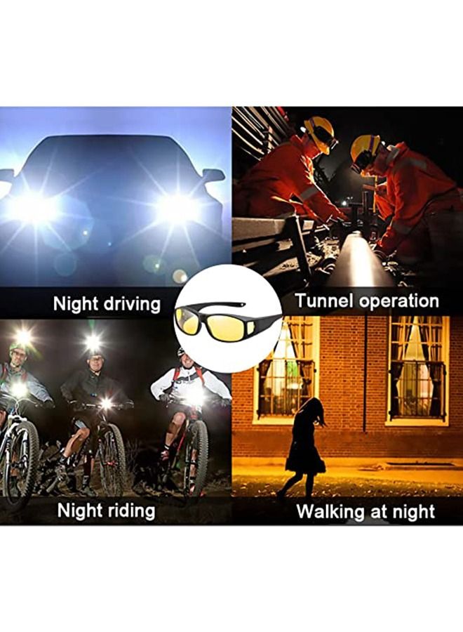 Generic 2 Pcs Glasses Wrap Arounds Male Driver Driving HD Mirror Multifunctional Sunglasses Night Vision Goggles Anti Glare Safety for Men and Women  - Image 5
