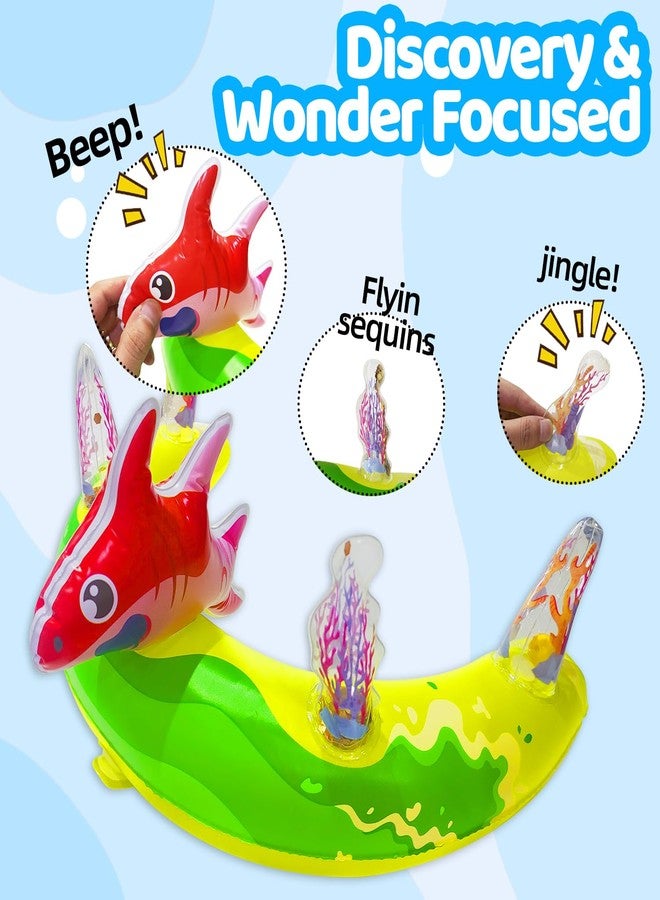 RAYBITU Inflatable Baby Pool Float with UPF50+ Sun Protection Canopy, Adjustable Safety Seat & Interactive Toy Play Console - Includes Ocean Animal Toys for Infants & Toddlers 3-36 Months (Blue+Green) - Image 3