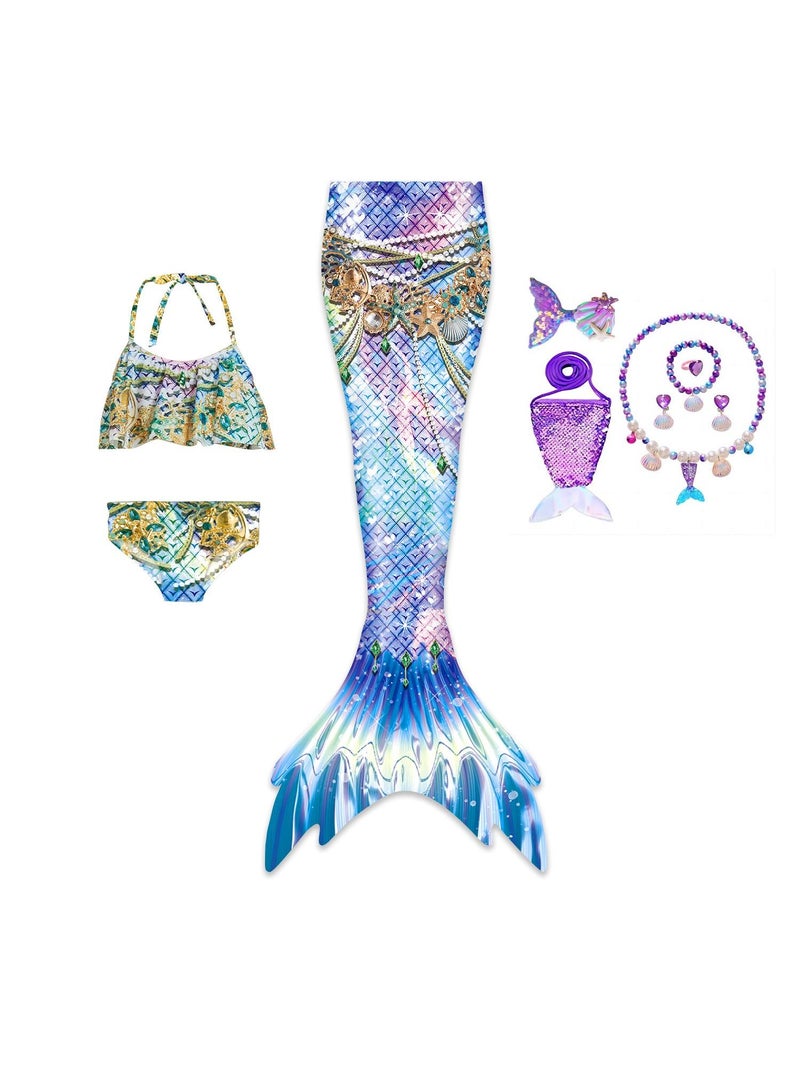 10-Piece Mermaid Tail Swimming Costume Set - Image 1