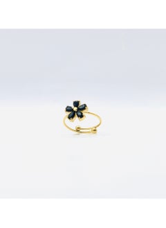 Black Crystal Flower Ring | Stainless Steel | 18K Gold Plated - pzsku/ZF438809E7EDEA7D14A6EZ/45/_/1734156790/50ed0f64-238d-4cc5-84bd-ff96479d7b51