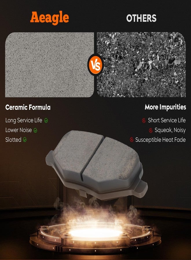 AEagle طقم تيل فرامل سيراميك خلفي لسيارات فورد إكسبلورر (2011-2019)، وإيدج (2011-2014)، وتوروس (2010-2019)، وفليكس (2009-2019)، ولينكولن MKS (2009-2016)، وMKT (2010-2019)، وMKX (2011-2015)، 4 قطع - Image 2