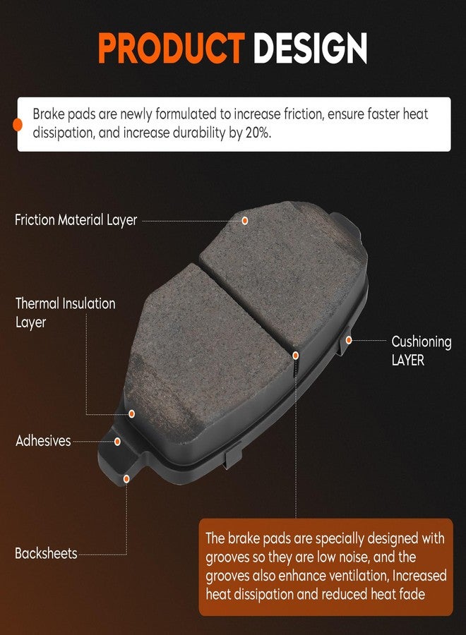AEagle طقم تيل فرامل سيراميك خلفي لسيارات فورد إكسبلورر (2011-2019)، وإيدج (2011-2014)، وتوروس (2010-2019)، وفليكس (2009-2019)، ولينكولن MKS (2009-2016)، وMKT (2010-2019)، وMKX (2011-2015)، 4 قطع - Image 3