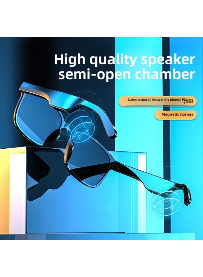 نظارات شمسية ذكية جديدة عابرة للحدود بتقنية سوداء يمكنها التحدث بالموسيقى ونظارات بلوتوث ونظارات صوتية جيري-اللون: أسود - Image 3