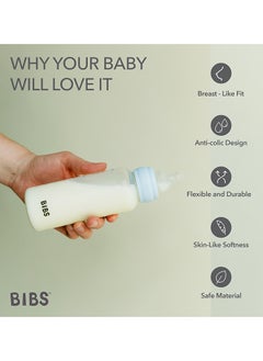 BIBS Pack Of 2 Baby Bottle Nipple Round Silicone, Medium Flow, 2 Months +  - Image 4
