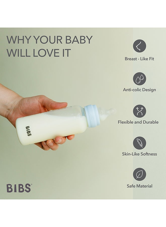 BIBS Pack Of 2 Baby Bottle Nipple Round Silicone, Medium Flow, 2 Months +  - Image 4