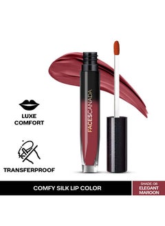 أحمر شفاه سائل FACESCANADA Comfy Silk - لون عنابي أنيق 08، 3 مل | لمسة نهائية عالية الجودة غير لامعة | يدوم طويلاً | لا يسبب الجفاف | ملمس ناعم | زيت التوت وزبدة الشيا لشفاه ممتلئة ورطبة - pzsku/ZF43890E02C17FD14860BZ/45/_/1738306708/963c545f-1256-4f94-a4bc-13d503a69647