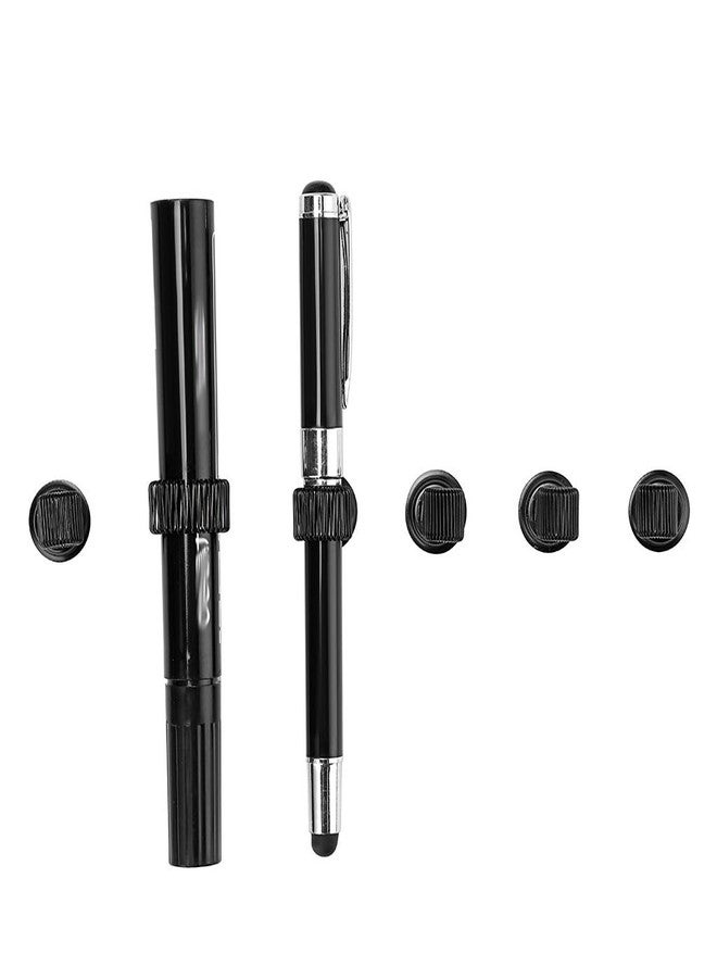 BTSKY 8 Pack Stainless Steel Pen Holder Clips - Magnetic Pen Clip Holder Fit Any Size Pens - Push pins for Refrigerator, Whiteboard, Erase Board, Bulletion Board, Map - Black - Image 3