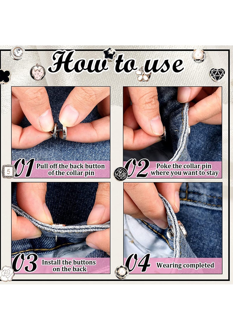 Brooch Buttons Cover 80 Pcs Safty Button Pins Blouse Pins Women Button Pins Jewelry for Clothing Hats Jacket Bags Accessories Supplies DIY Crafts