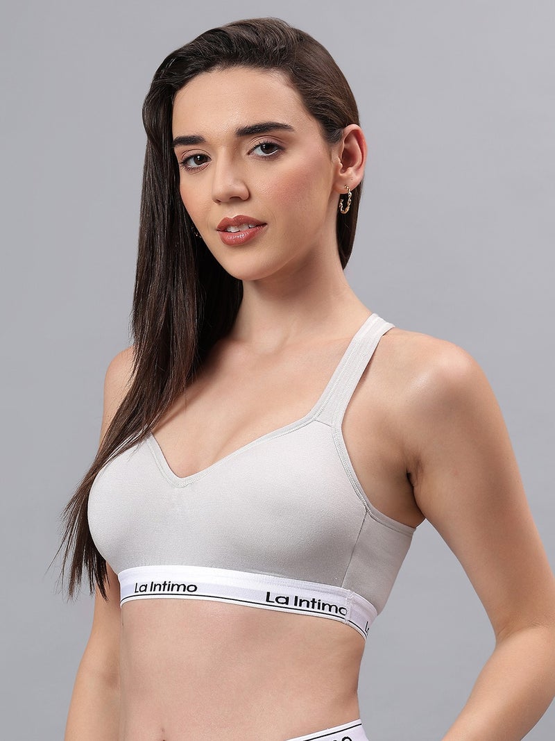 La Intimo Padded Active Sports Cross Back Bra - Image 3