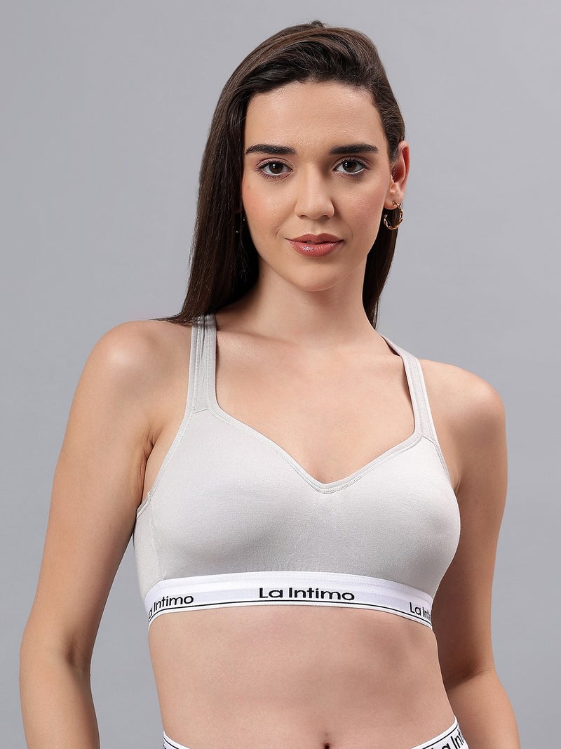 La Intimo Padded Active Sports Cross Back Bra - Image 1