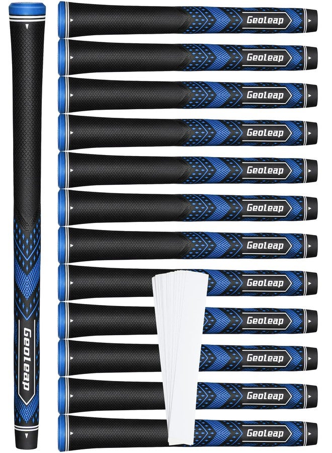 Geoleap Golf Grips Set of 13- Soft Golf Club Grips,Reduce Taper Design Provides High Traction and Performance,13 Grips with 15 Tapes and 13 Grips with All Repair Kits for Choice. (Midsize, Black - Image 1